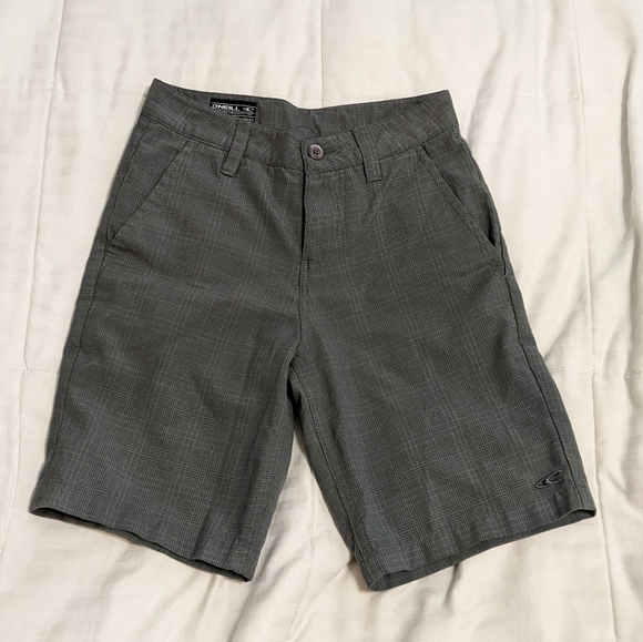 𝅺o'neill gray shorts with subtle plaid size 23 - Picture 1 of 5
